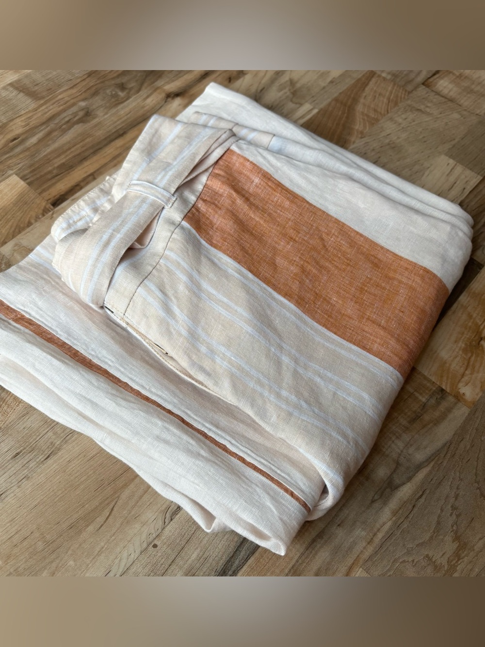 Ett:twa Anthropologie Striped Linen Wide Leg Pants Tie Waist Coastal Beachy sz 0 - Picture 13 of 13